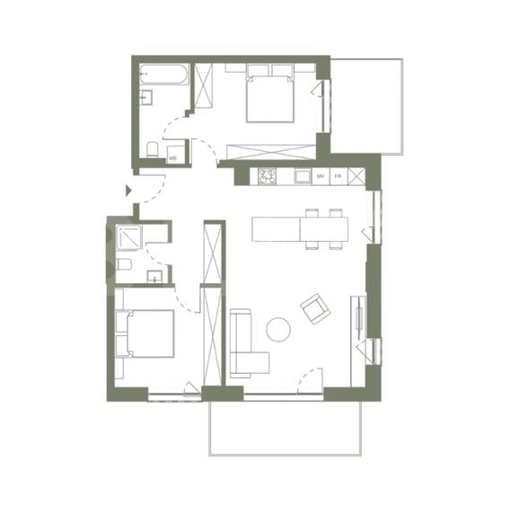 comision zero! ERA by Hexagon apartament 3 camere, 2 bai, 80 mp, finisat - 2