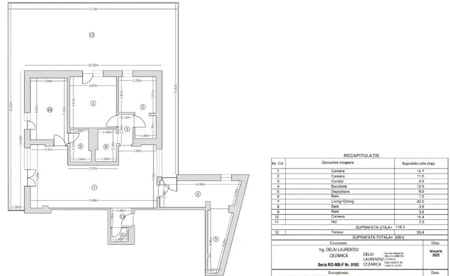 Penthouse 4 camere | Armenească | Terasă 94 mp - 17