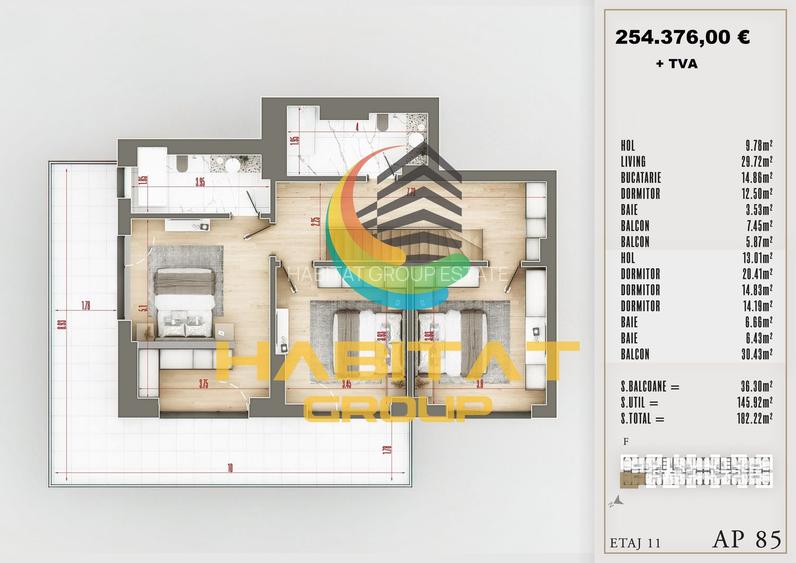 Duplex cu 5 camere, Priveliște deschisă și finisaje de lux - 19