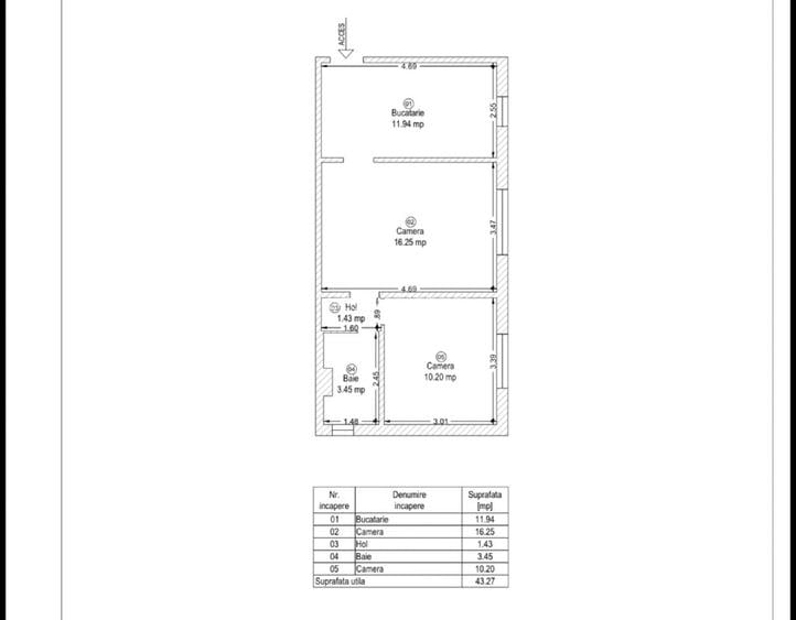 Apartament 2 camere de vânzare – 44 mp – lângă sens AEM, Timișoara - direct de l - 7