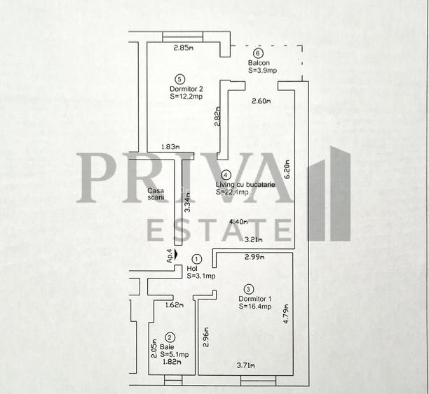 Apartament 3 camere mobilat, etaj 1, 60 mp, Mosnita - 8
