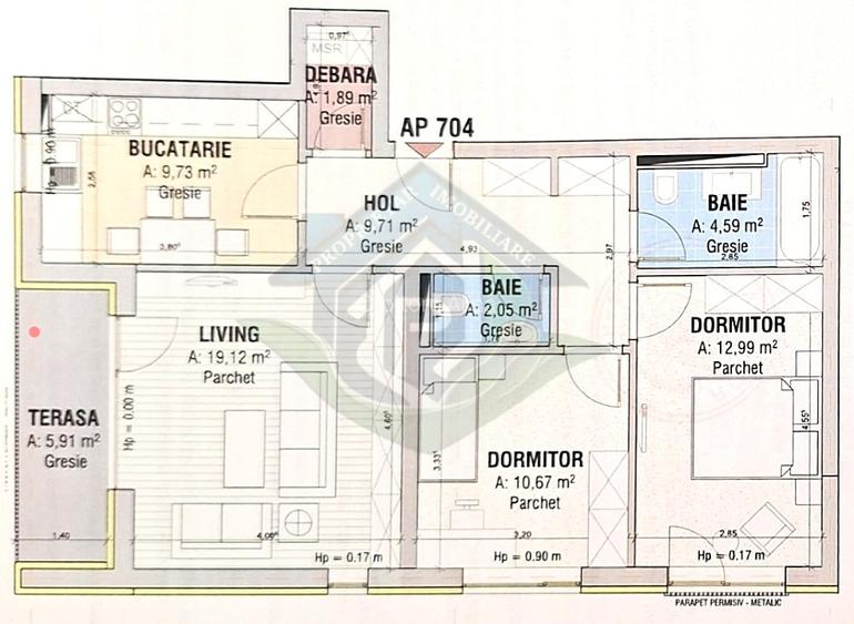 Apartament cu 3 camere de vânzare - Kasper Coresi + terasă parcare și boxă - 12