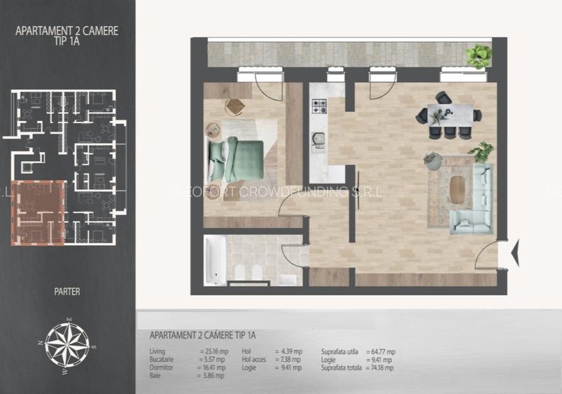 Proiect Nou La Doar 8 Minute de Metrou  I Ap 2 Camere cu Dotari Premium, 0%Com - 20