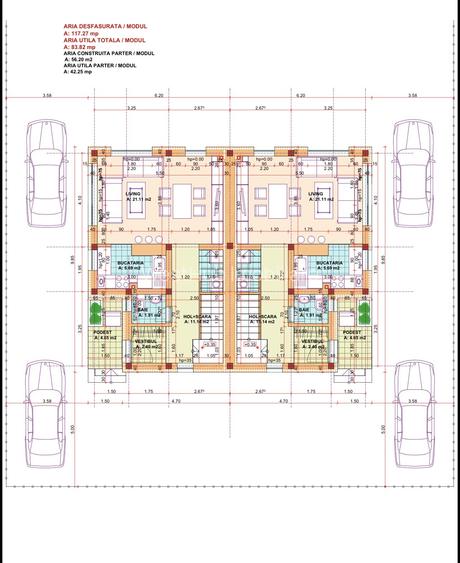 Duplex 3 camere, 3 bai, 85mp utili, 290mp teren - Mosnita Veche - 2