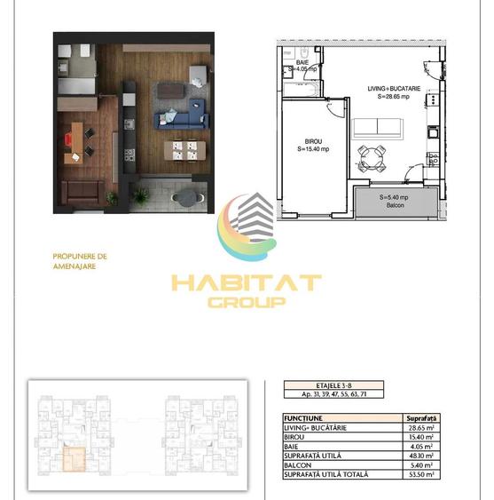 Apartament 2 camere bloc nou la 8 minute de metrou