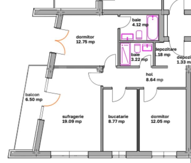 Apartamente spațioase cu 3 camere, balcon și dressing – bloc nou în Ghimbav - 2