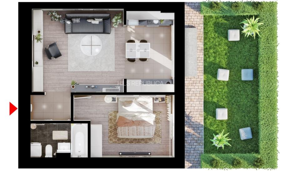 Studio Dublu cu gradina | Tip 2A | HILS Republica - 4