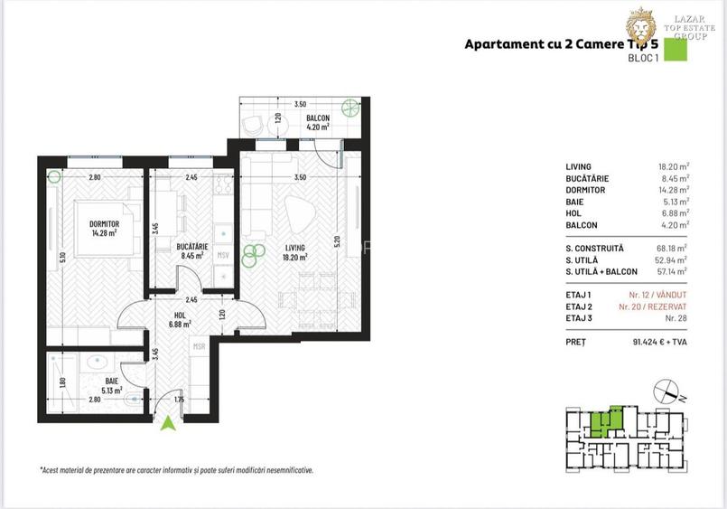 Apartament 2 camere Nou - Complex Rezidential - 34
