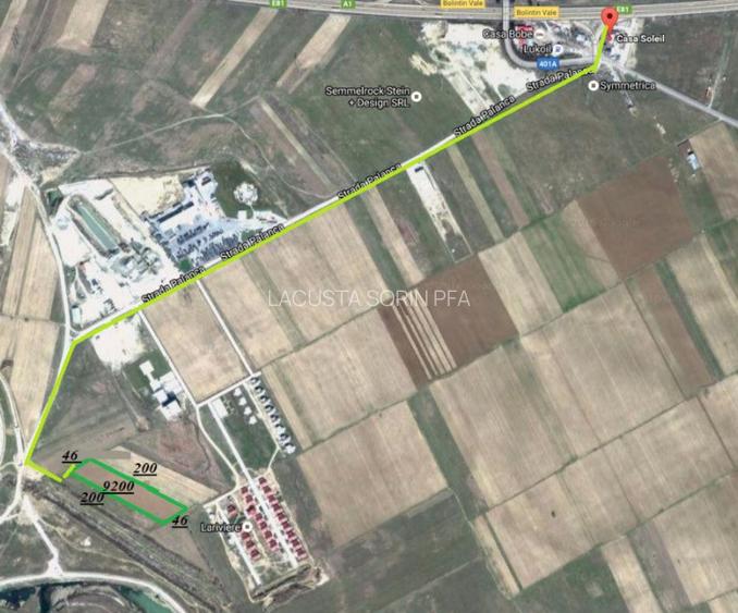 Bolintin Vale, intravilan, 9200 mp, deschidere 46 ml, utilitati, liber - 3