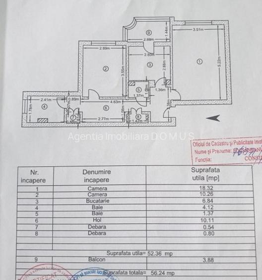 Ap. 2 decomandate Siderurgistilor, 2 bai, 56mp - 12