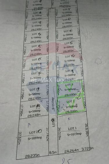Teren intravilan, 2 loturi x 500 mp – Dârvari, Ciorogârla Comision  0% - 3
