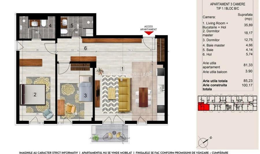 Apartament 3 camere nordul Capitalei - 3