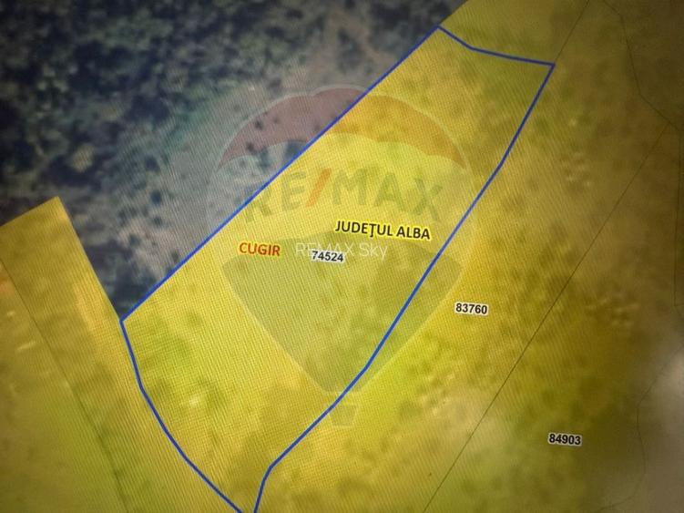 Teren extravilan 6.322 mp, împrejmuit, aproape de stadion Cugir, jud. - 6