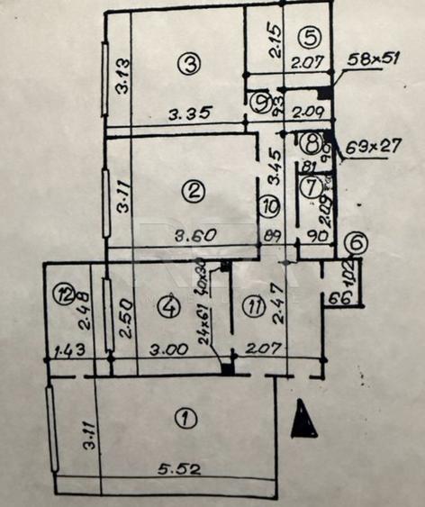 3 camere, 6/8, bloc 1985, 67mp, CENTRALA-Crangasi