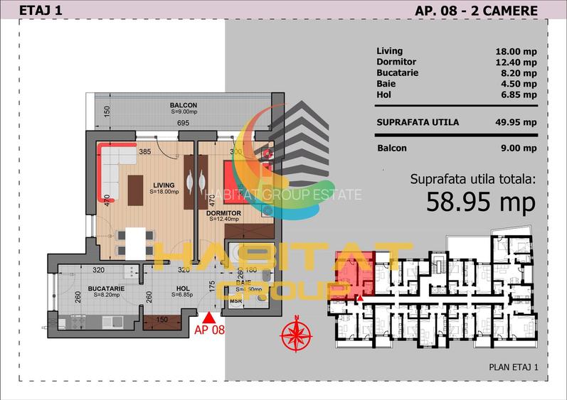 Apartament 2 Camere Decomandat Sector 4 Grand Arena 58.95Mp - 1