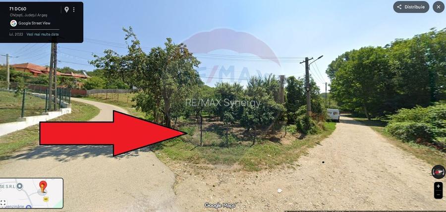 Teren intravilan 1.736 mp Chițești- Bogați (AG), deschidere la asfalt - 5