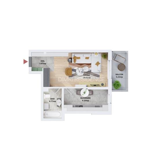 Garsoniera 44 mp | Zona Prelungirea Ghencea | Vedere panoramica | - 1