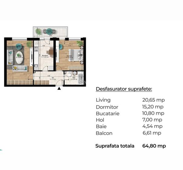 Apartament 2 camere decomandat cu suprafață de 65 mp, 7 minute Metrou Berceni - 9