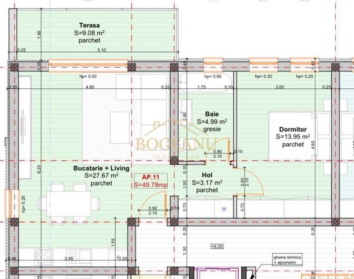 BG152-Apartament 2 camere Giroc-Neptun,Lift,Terasă,Parcare - 12