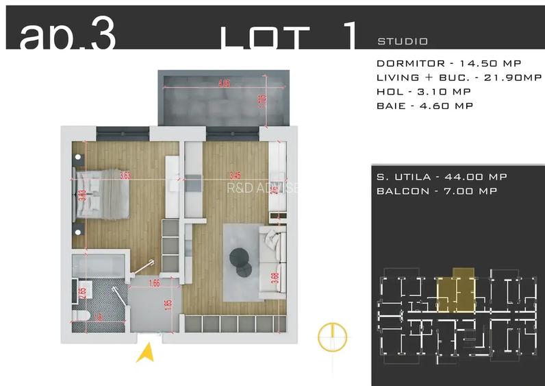 Apartament cu 2 camere decomandat, Parcare Gratuita!!! zona Pallady - 7