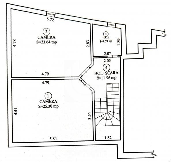 Apartament 4 camere | 133 Mp | Parcare | Zonă centrală | Str. Dealului - 1