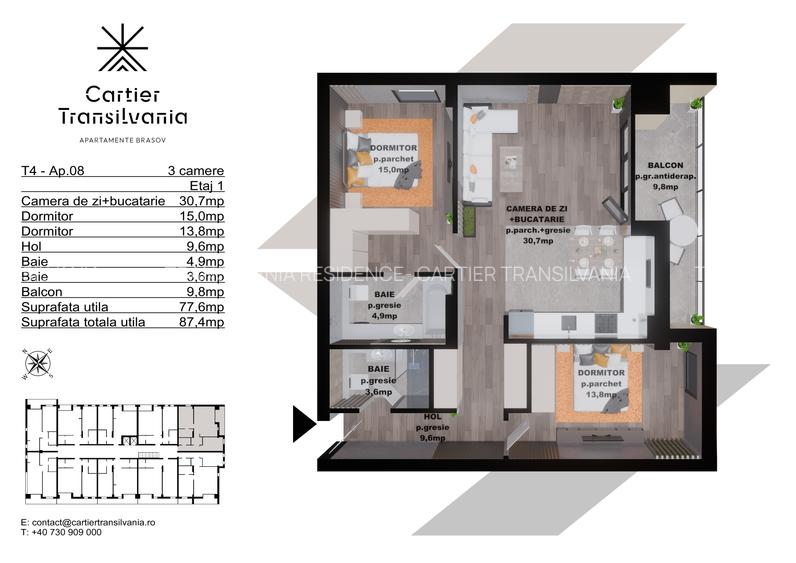 TRANSILVANIA RESIDENCE- CARTIER TRANSILVANIA, APARTAMENT 3 CAMERE - 14