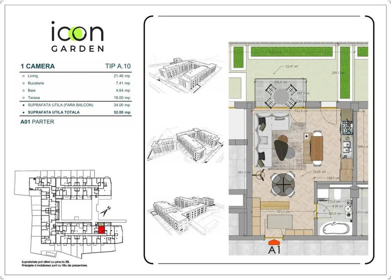 Garsonieră la Icon Garden, ansamblu finalizat: te muți imediat - 4