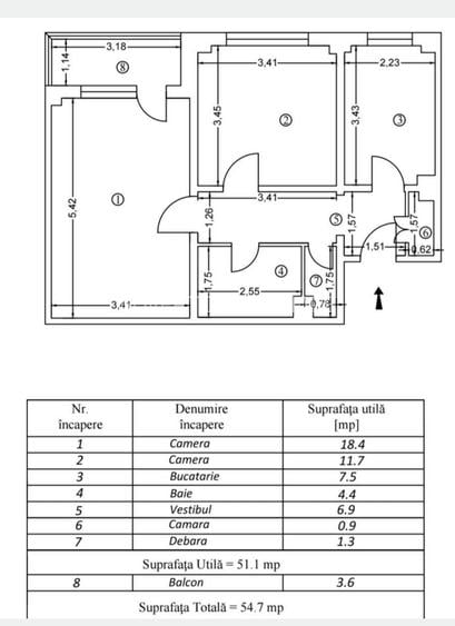 Apartament 2 camere de vânzare Gorjului - 8