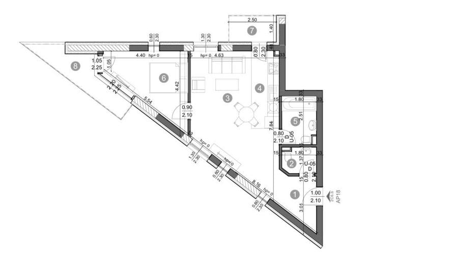 Apartament 2 camere | 2 băi | Etaj 2 | Balcon 10,6 mp | Pipera - 2