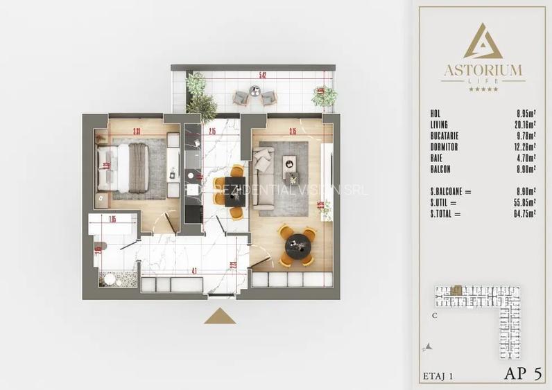 Ap  2 Camere// Izolatie Fonica// Astorium Life /. Comision 0! - 2