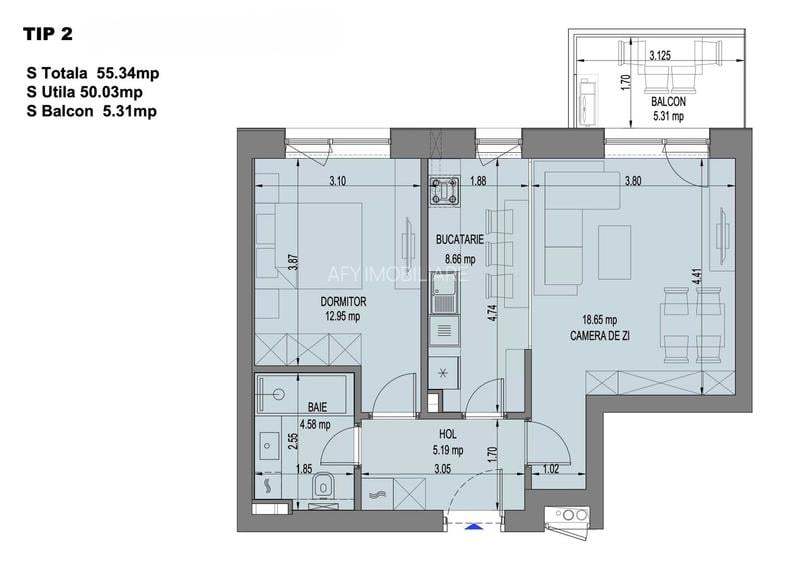 DE INCHIRIAT | APARTAMENT 2 CAMERE | Nusco City 2 - 6