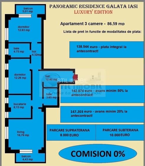 Apartament d3 camere de vanzare in Iasi, Galata, 86,59 mp, bloc nou - 2