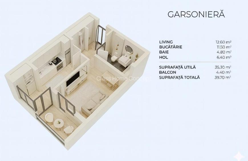 Garsoniera 40mp, Bloc Nou, Zona linistita, Parc, Metrou M2 - 7