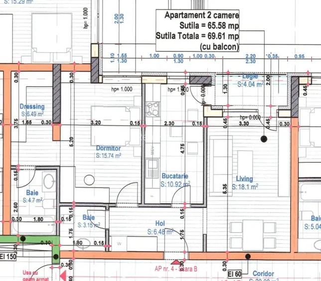 2 camere / 2 bai /66mp utili  dressing/ 15 Minute metrou 1 Dec 1918 - 2