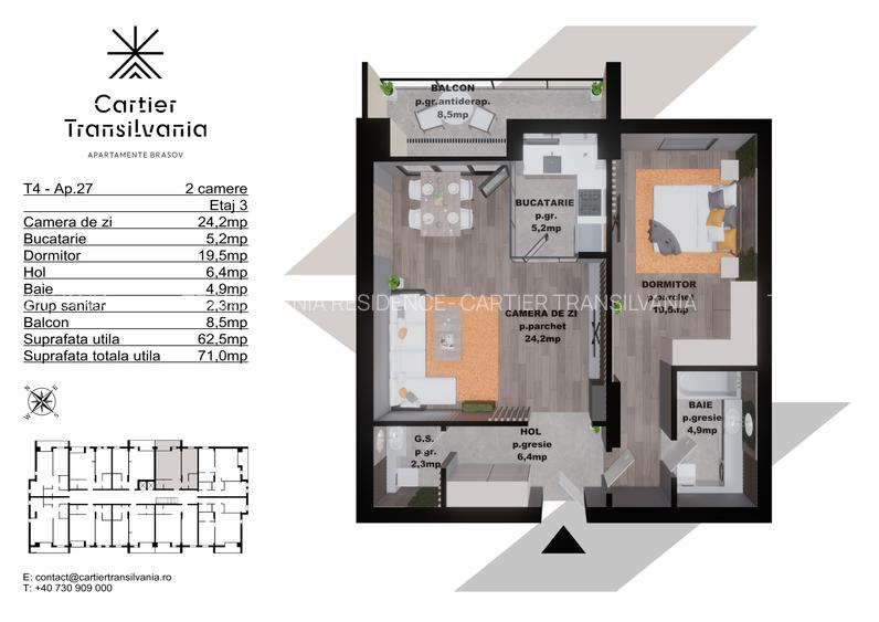 TRANSILVANIA RESIDENCE APARTAMENT 2 CAMERE FATADA VENTILATA - 13