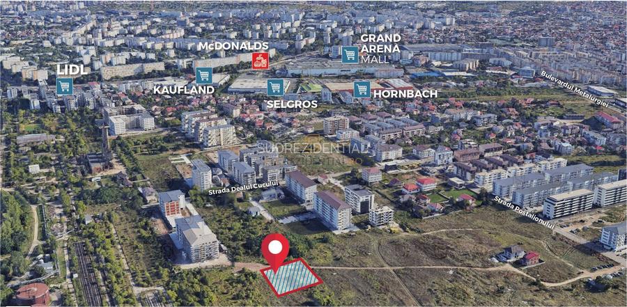 Teren de vanzare 592 mp, zona Grand Arena Mall – Postalionului, Sect.4 - 5