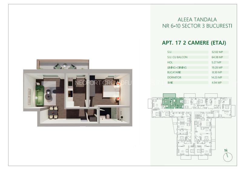 Ansamblul Neofort 59 , metrou Mihai Bravu apartament de 2 camere - 7