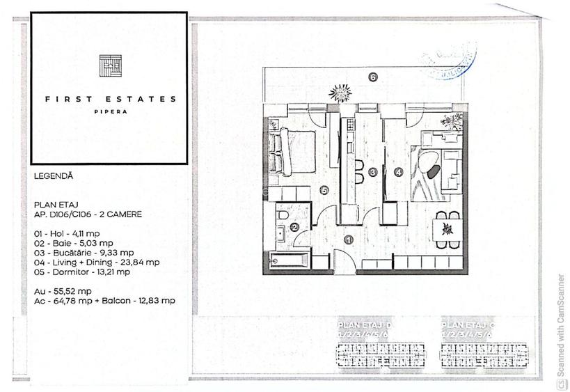 Vanzare apartament 2 camere , FIRST ESTATE PIPERA,  143 000 euro + TVA   - 8