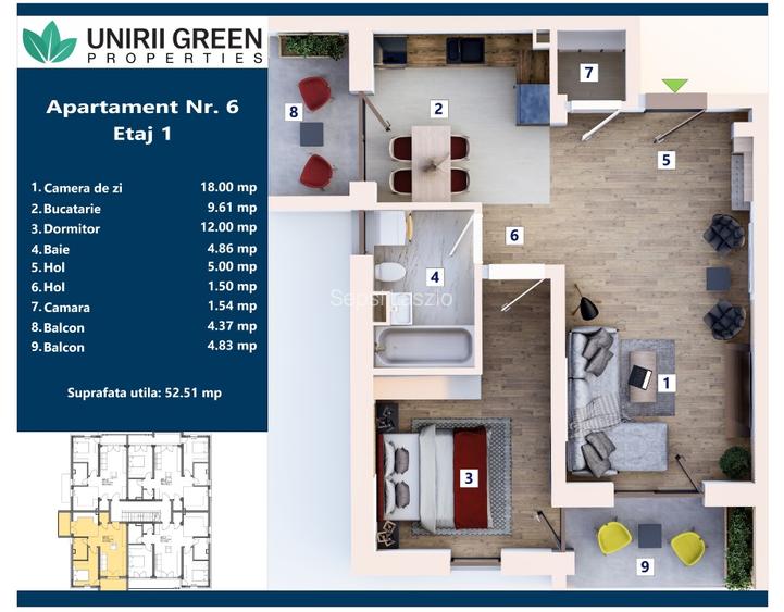 Apartamente cu 3 camere direct de la dezvoltator  - 7