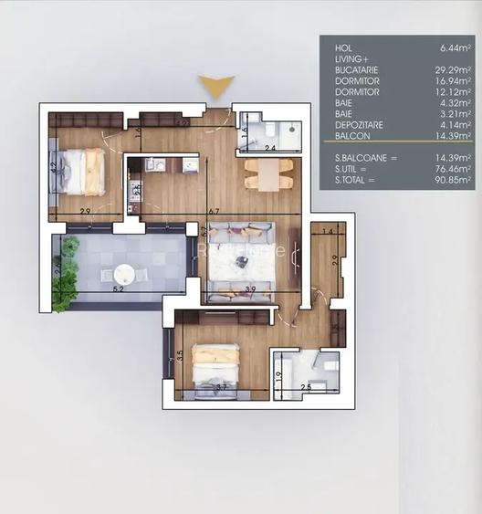 3 Camere | premium | 4 lifturi | 9 minute Metrou | finalizat - 2