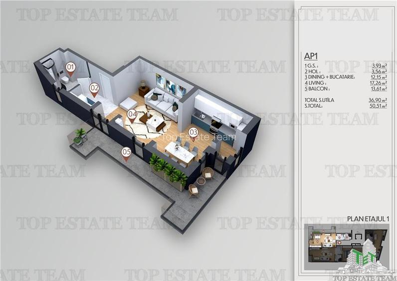 Garsoniera de vanzare bloc nou, adiacent metrou Obor - 2