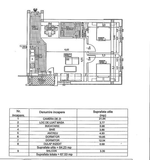 Apartament 3 Camere | 64 mp | Curte 60 mp | Parcare | Terra Floresti - 14