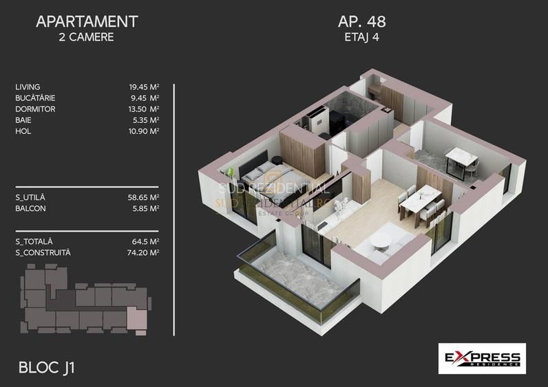 Apartament de vanzare - 2 camere, spatios si decomandat, Metalurgiei - 5