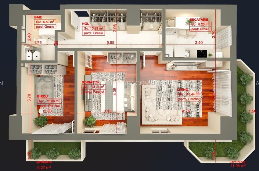 Apartament 1C, Copou, 43,4mp, 110000euro+TVA - 9