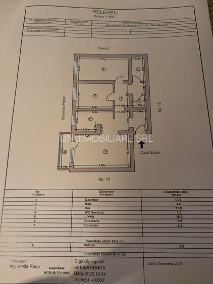 Apartament 3 camere Zona Panduri - 68 mp - etaj 3 - 22