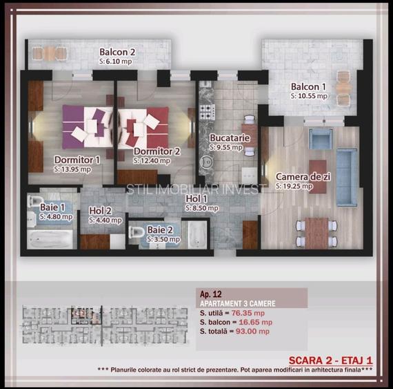Apartament 3 camere cu TERASA si PARCARE, Pallady, OPORTUNITATE - 2