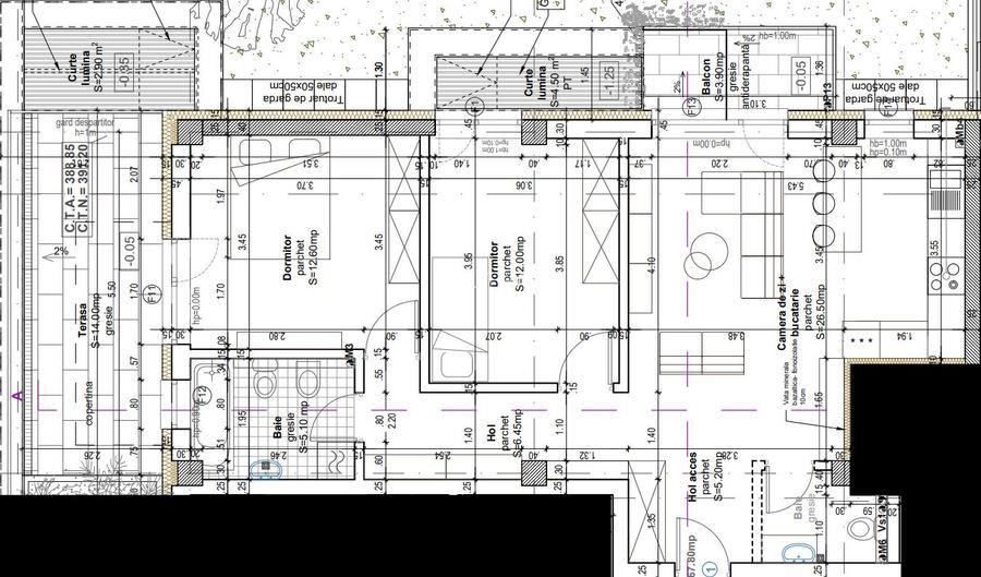 Apartament de 3 camere, 68 mp+balcon si terasa, ansamblu rezidential nou - 3