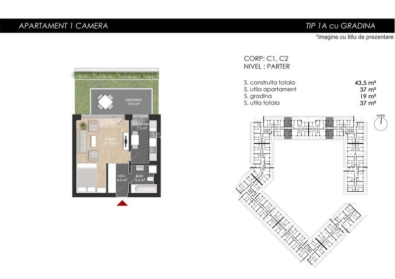 Studio 37mp SU + Gradina Proprie –Gata de mutare –Zona Mall Colosseum - 1