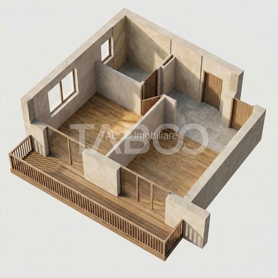 Apartament 2 camere balcon bloc cu lift loc de parcare Turnisor Sibiu - 1
