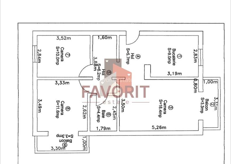 3 camere | 2 balcoane | renovat recent | zona excelenta | mobilat si utilat | - 15